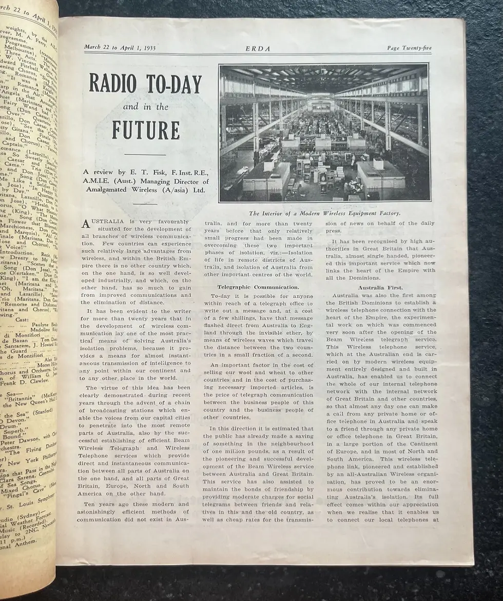 Thumbnail: 1933 ERDA Electrical Radio Exhibition Sydney Souvenir Booklet NSW