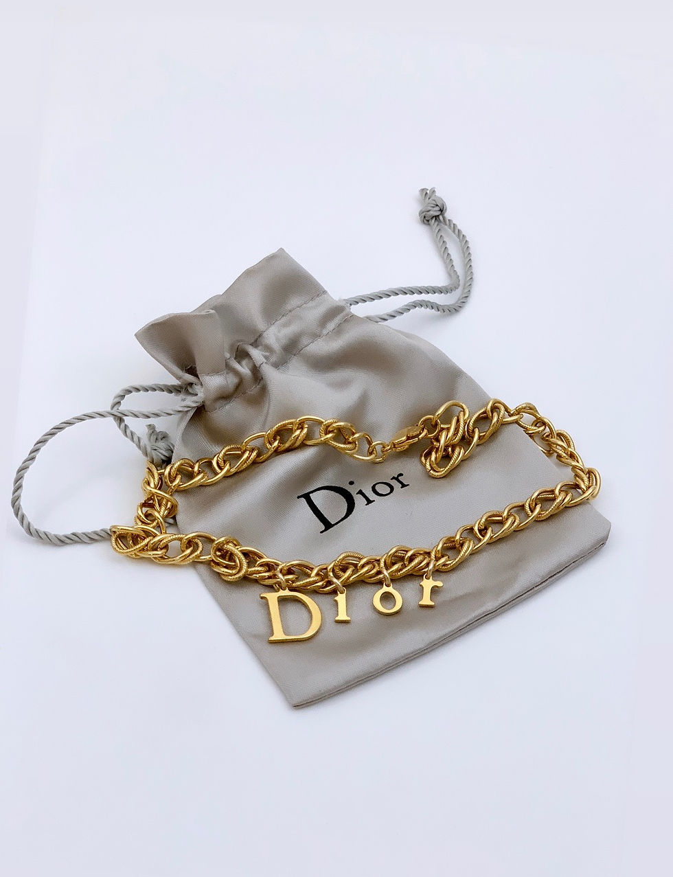 Thumbnail: Repurposed Floating Dior Letters Charm Choker Necklace