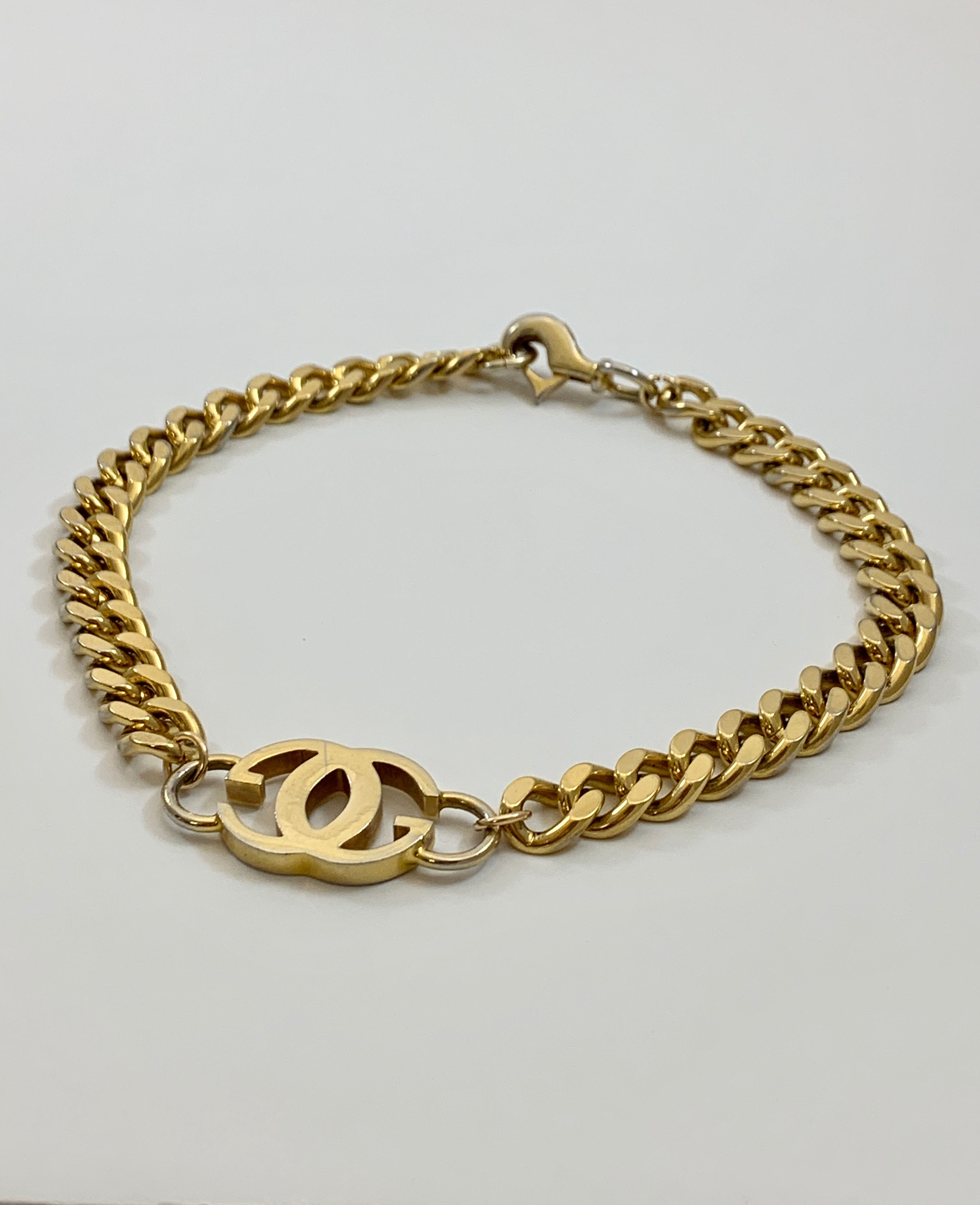 Vintage Repurposed Gucci Gold GG Chunky Choker Necklace