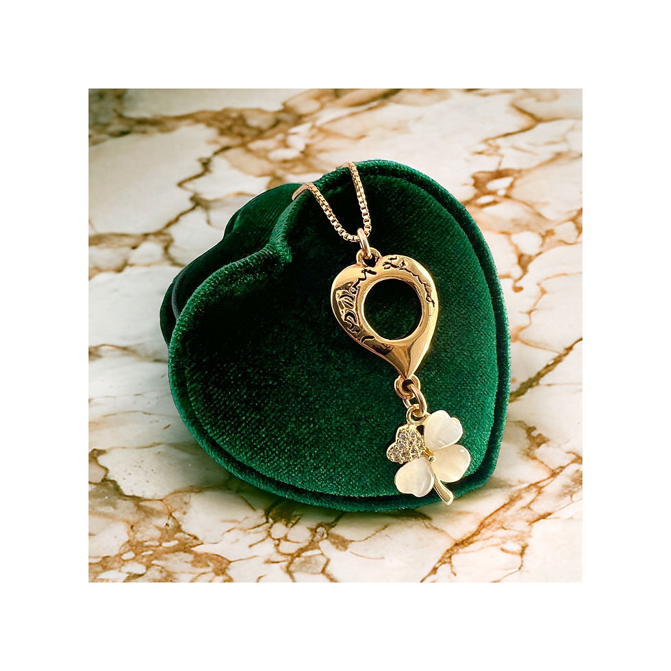 Repurposed Vintage YSL Robert Goossens Heart & 4 Leaf Clover Charm Necklace