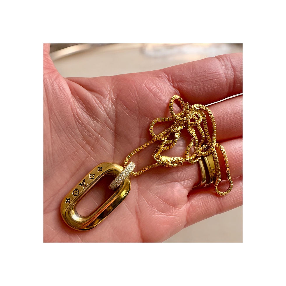 Thumbnail: Repurposed Louis Vuitton LV Monogram Link Necklace