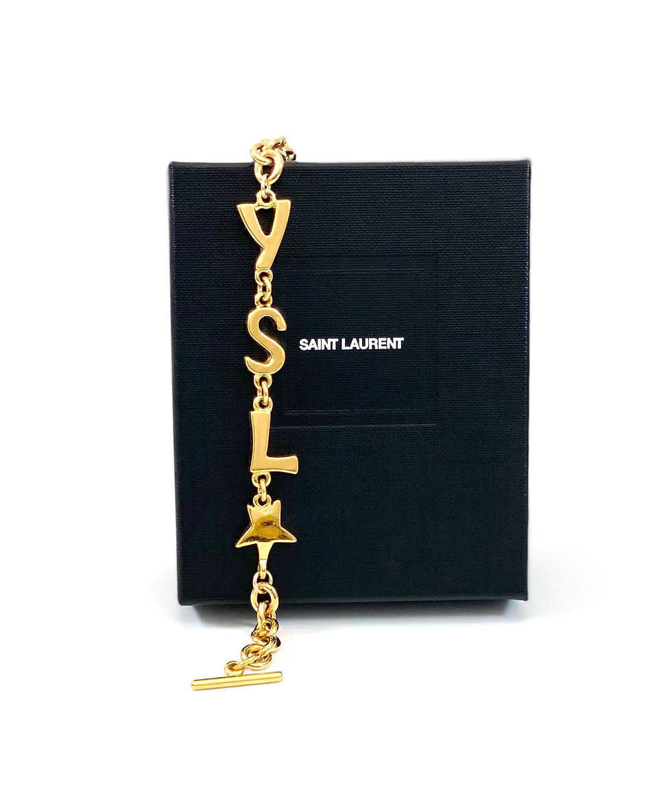 Thumbnail: Repurposed Vintage 1980's Gold YSL Letter & Star Link Bracelet
