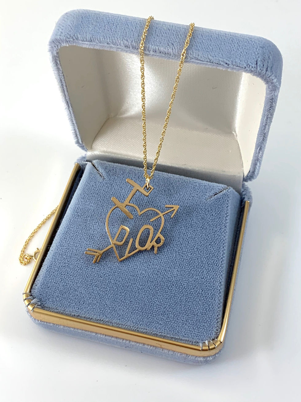 Thumbnail: Repurposed Gold I Love Dior Heart Charm Necklace