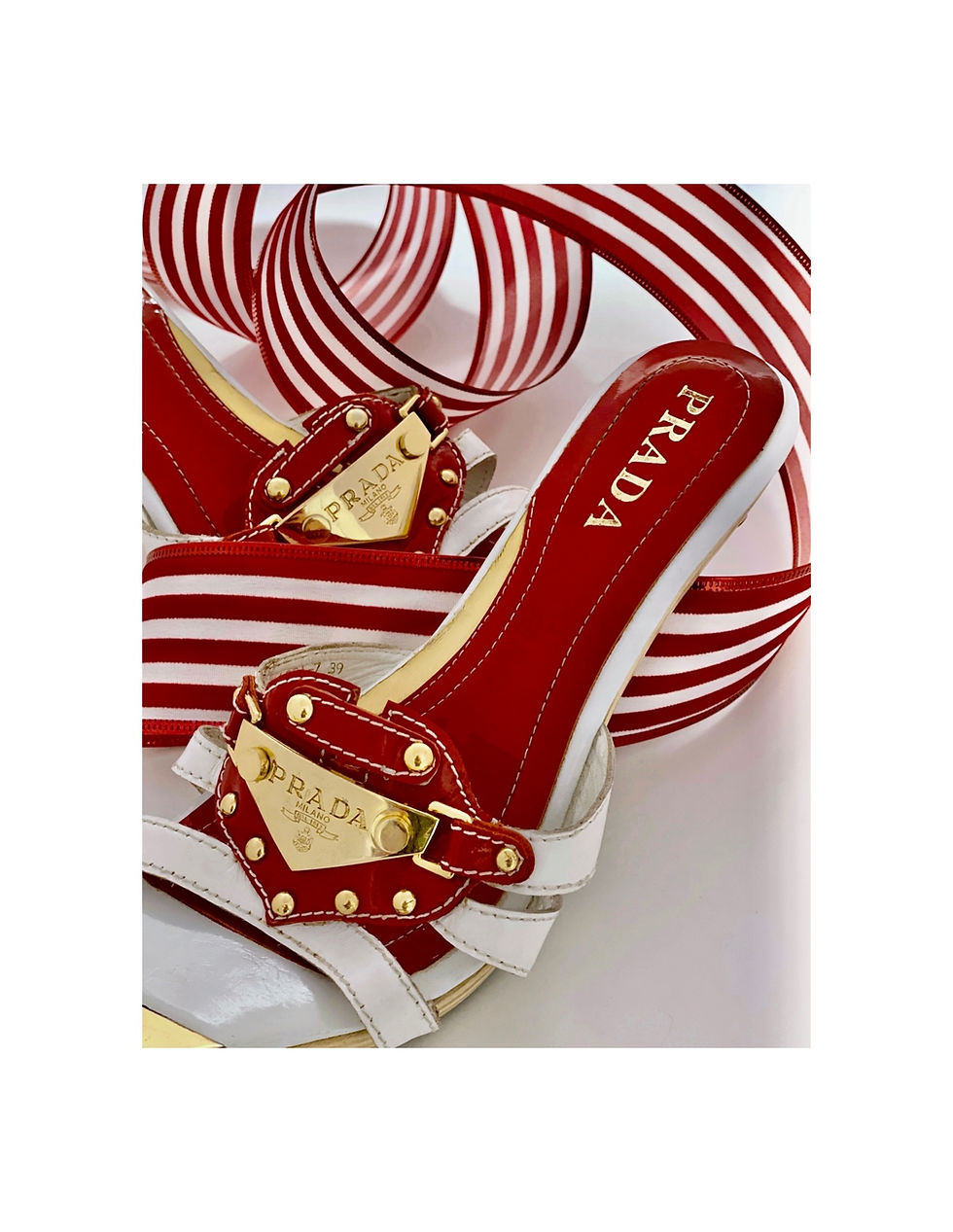 Thumbnail: Repurposed Gold Prada HUGE Triangle Link Choker Necklace