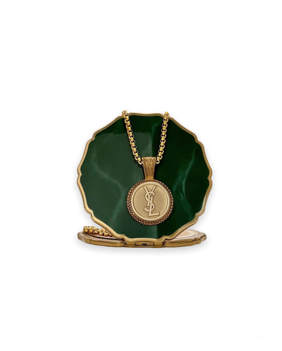 Thumbnail: Vintage Repurposed Vintage YSL Large Gold Pendant Necklace
