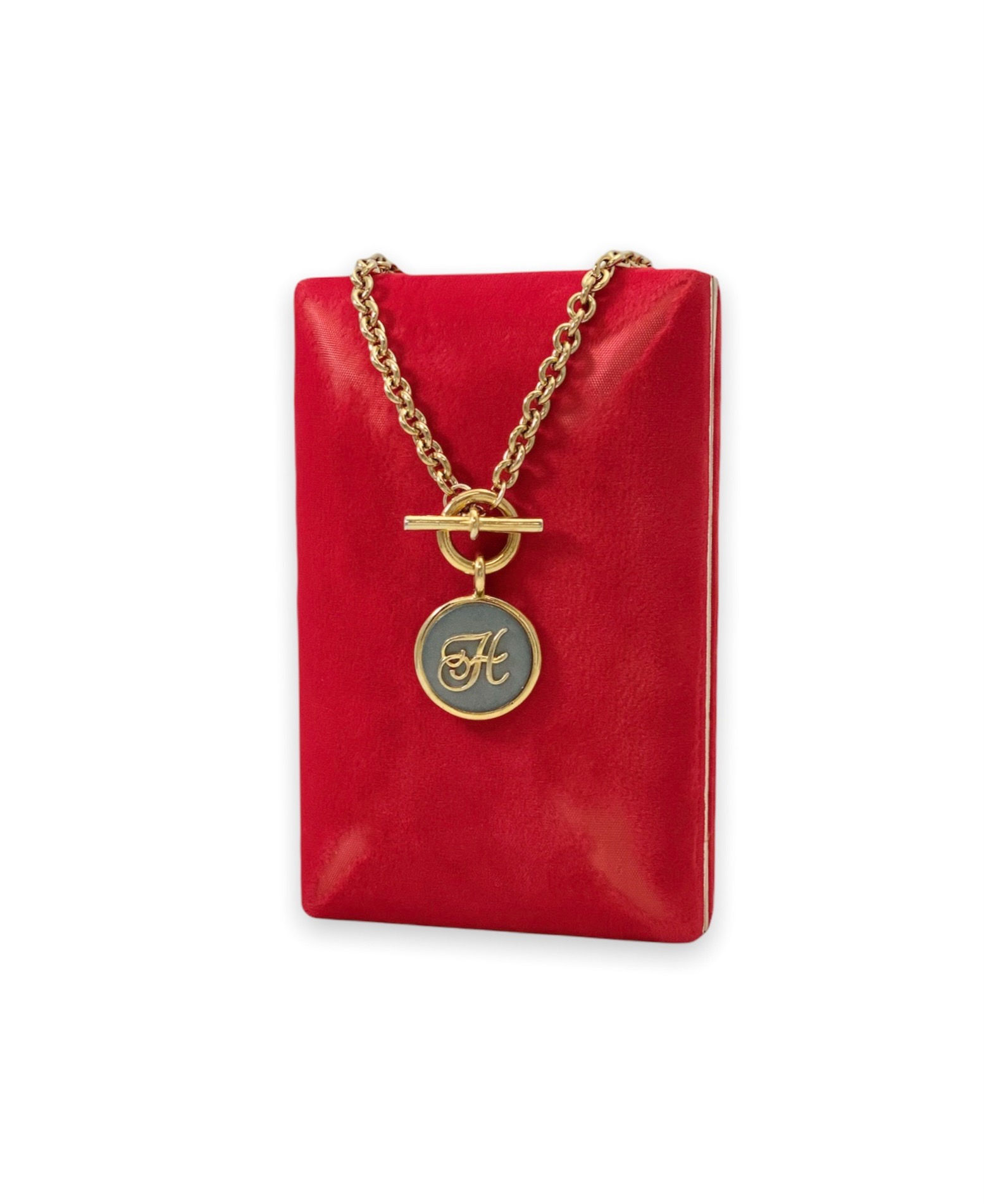 Repurposed Vintage Hermès XL Script H Dbl Sided Toggle Choker Necklace