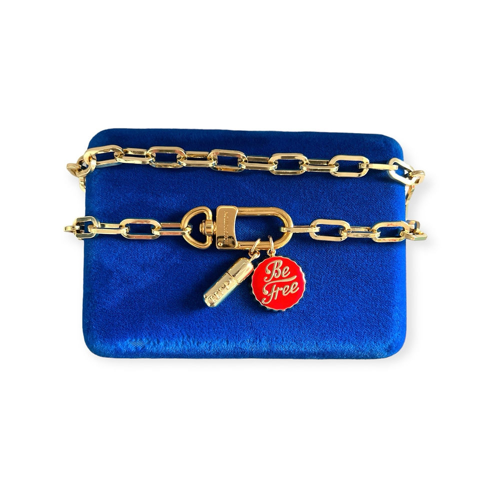Thumbnail: Repurposed Louis Vuitton Gold Swivel Clip w/Removable Charms Necklace