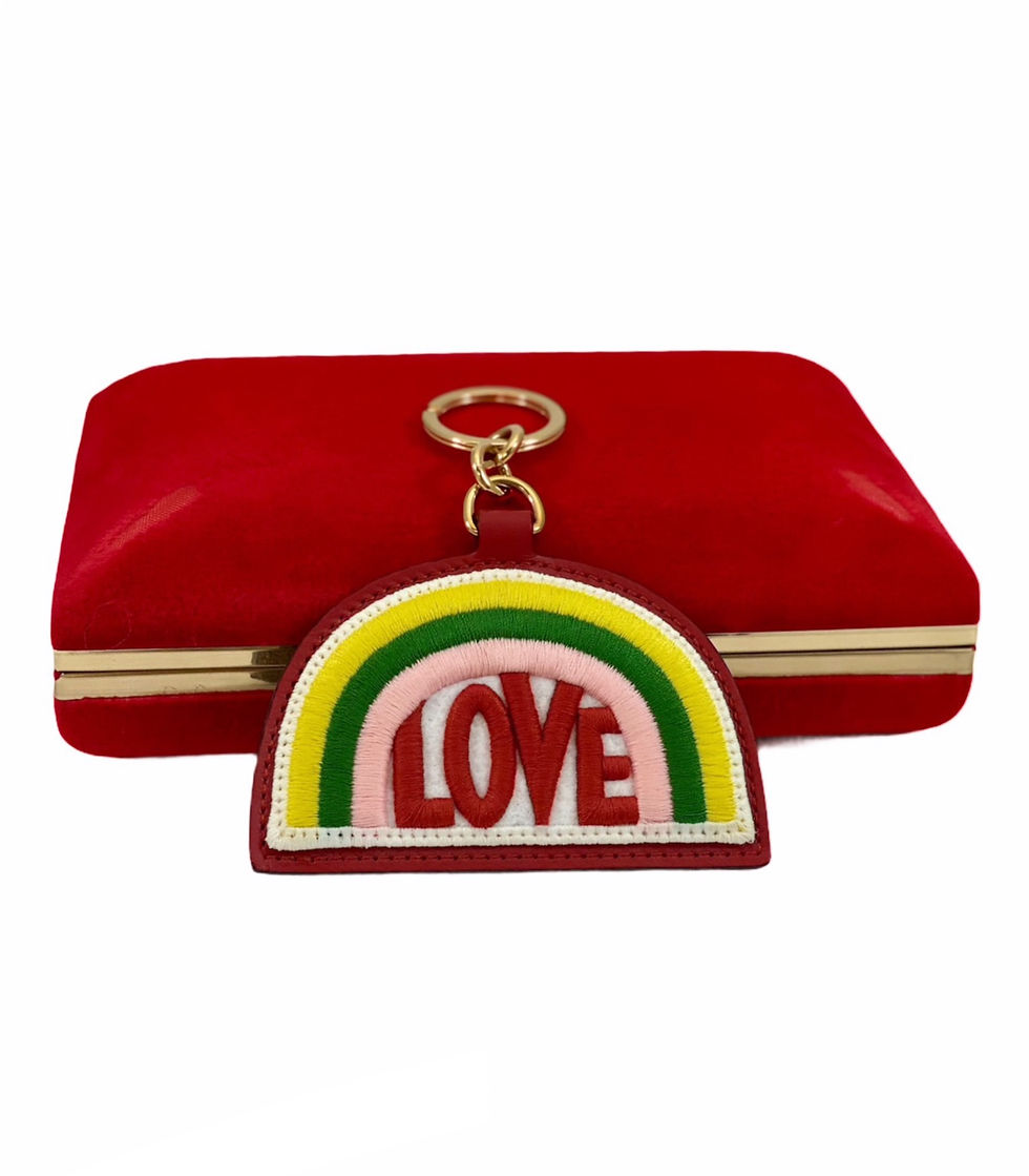 Thumbnail: Gucci Love Embroidered Rainbow Supreme GG Keychain