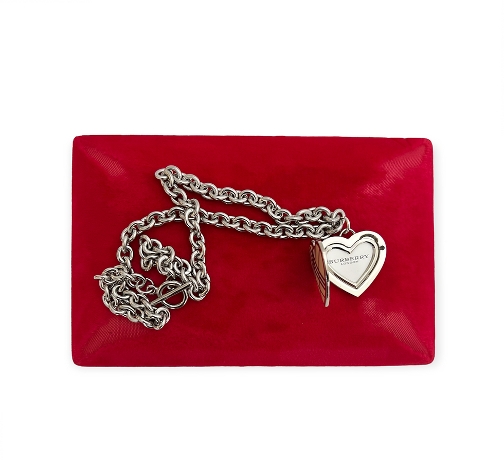 Thumbnail: Repurposed Burberry Nova Check VERY RARE Locket Charm Necklace