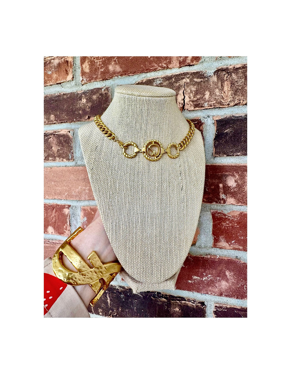 Thumbnail: Repurposed Vintage St. John Gold Rope SJ Choker Necklace