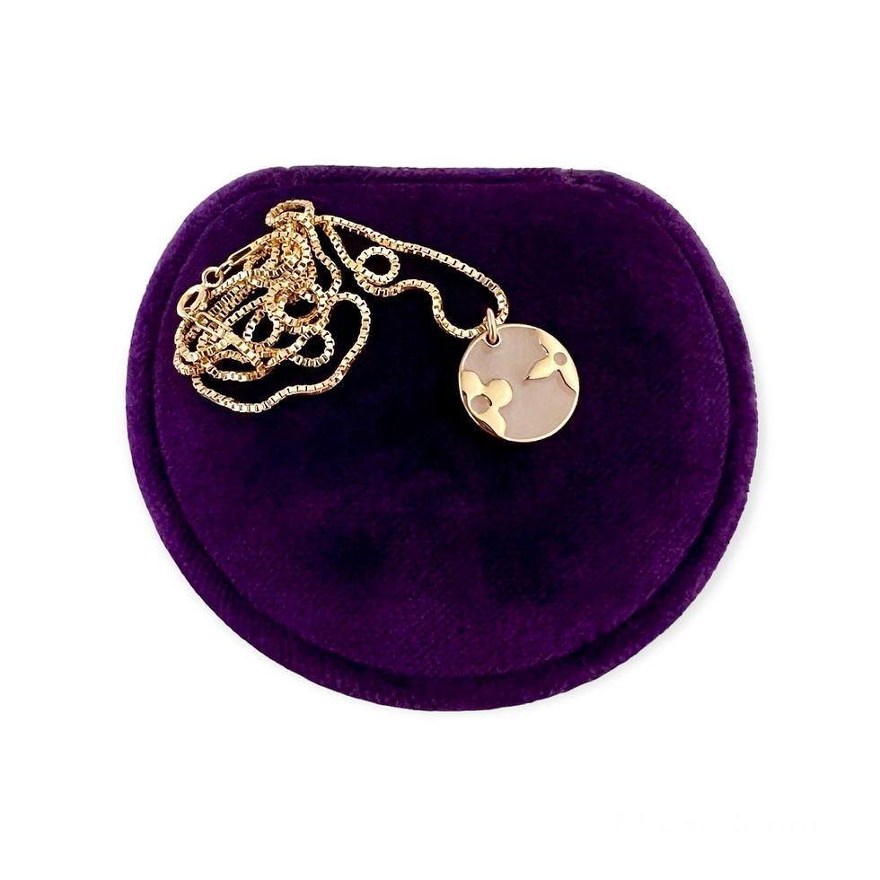 Thumbnail: Repurposed Louis Vuitton LV Monogram Gold & Taupe Charm Necklace