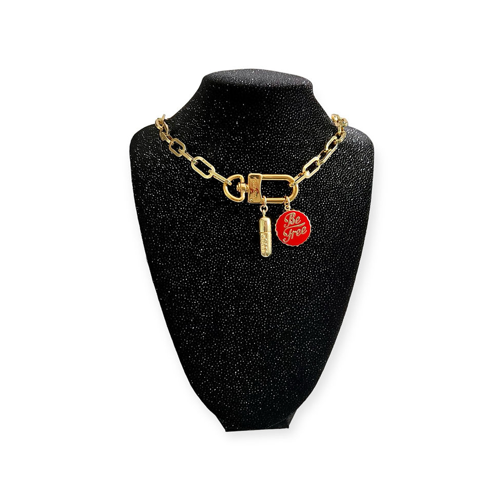 Thumbnail: Repurposed Louis Vuitton Gold Swivel Clip w/Removable Charms Necklace
