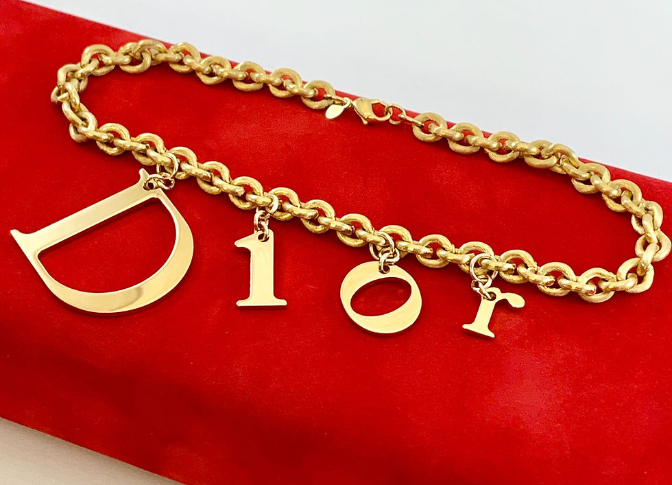 Thumbnail: Repurposed Floating Dior Charm Choker Necklace