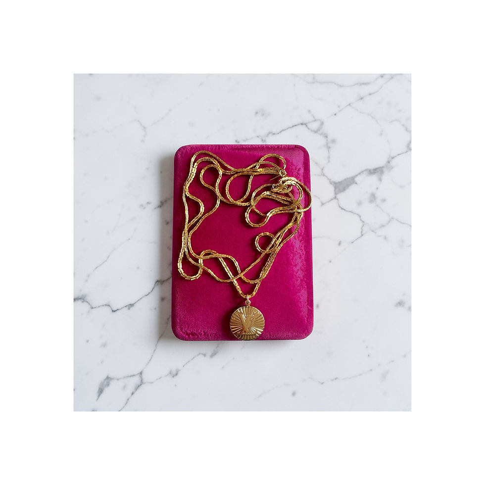 Thumbnail: Repurposed Very RARE Louis Vuitton Gold Sunburst LV Triple Strand Necklace