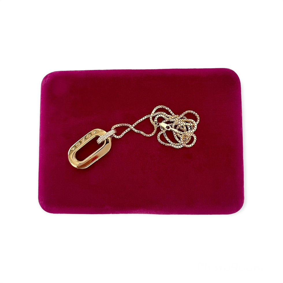 Thumbnail: Repurposed Louis Vuitton Large Gold LV Monogram Chunky Link Charm Necklace