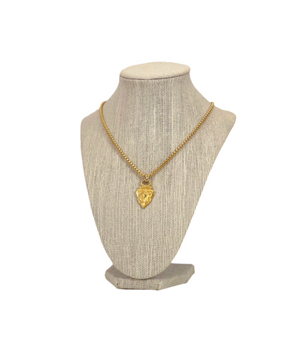 アクセサリー Gucci Old Crest Charm Necklace Gold Repurposed Vintage Gucci Knight Gold Crest Charm Necklace