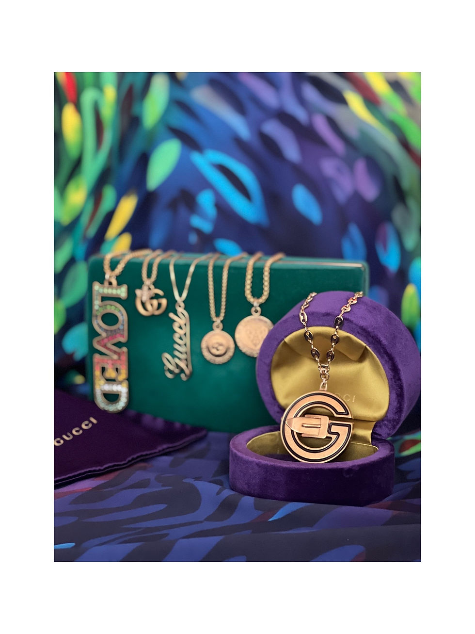Thumbnail: Repurposed Vintage HUGE Gucci Buckle Pendant Necklace
