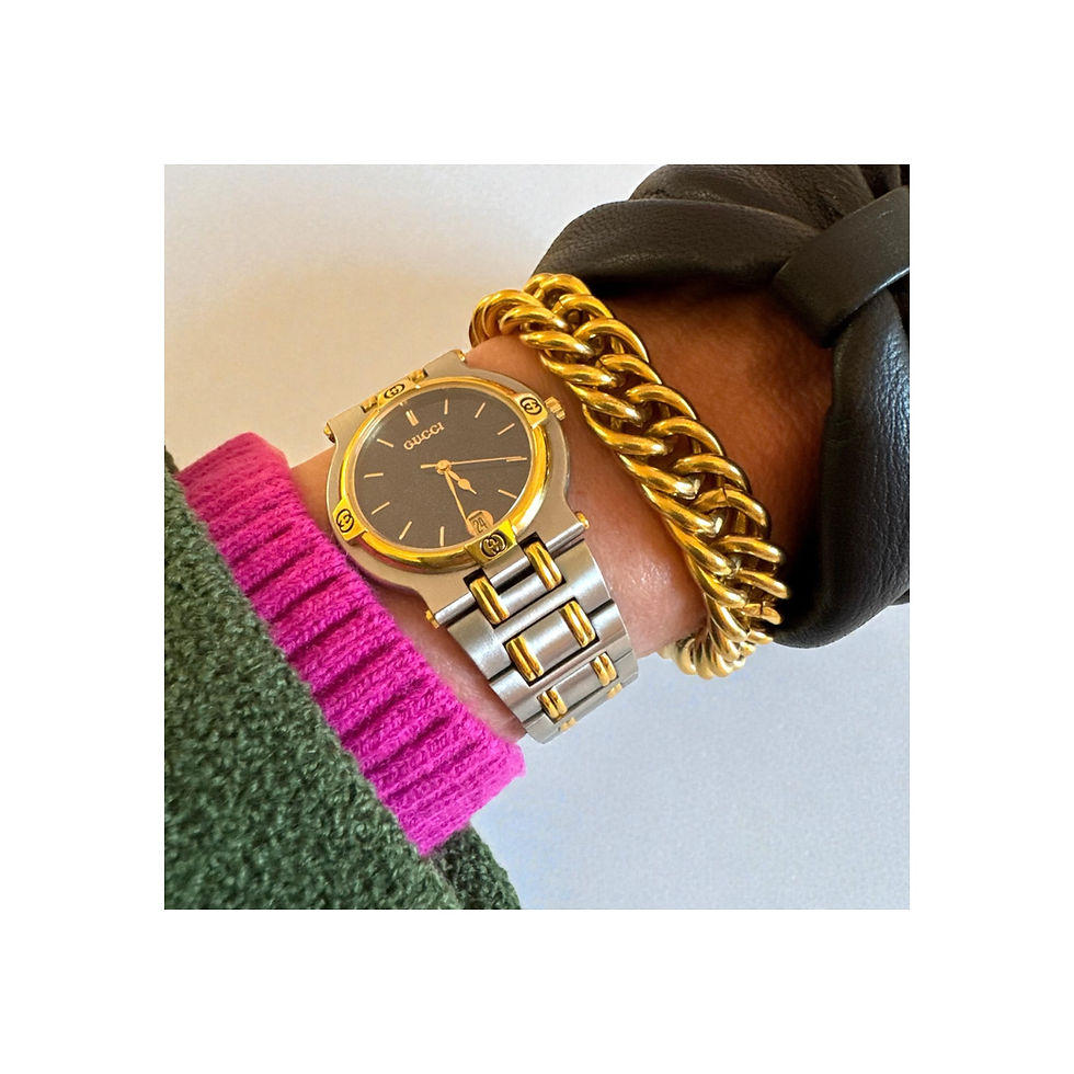 Gorgeous Chanel 1990's Heavy Gold Chain Link Bracelet & Chanel Box