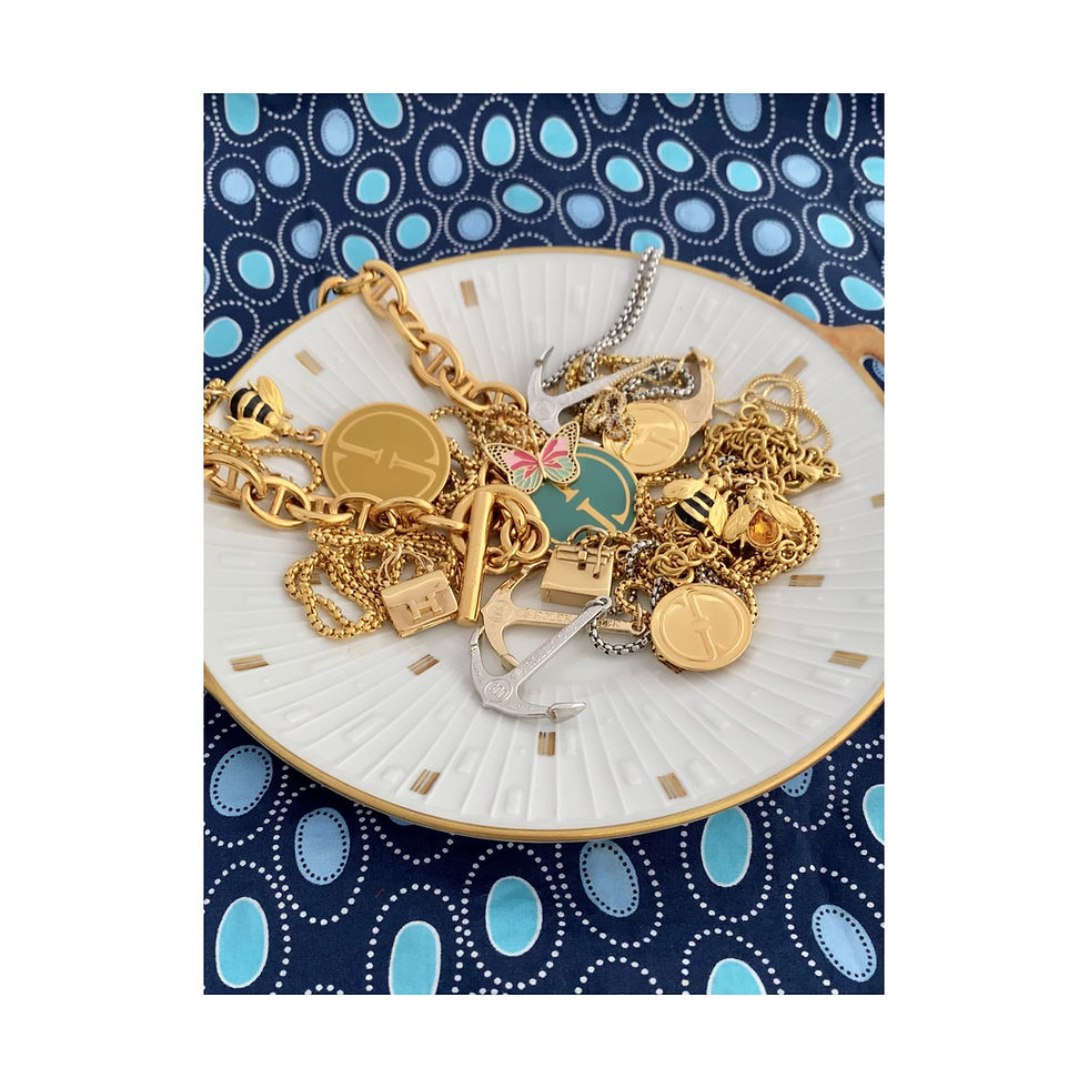 Thumbnail: Repurposed Very RARE Hermès Constance H Bag Gold Charm Necklace