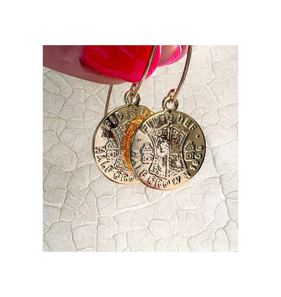 Thumbnail: Gold Filled Reproduction Coin Marquise Ear Wire Earrings