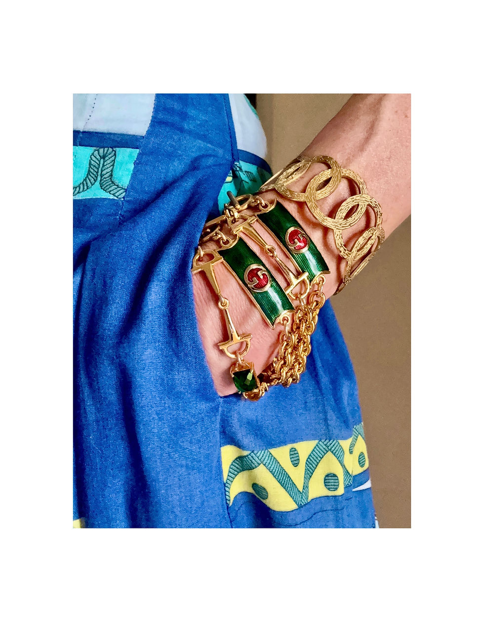 Thumbnail: Repurposed Vintage Gucci Small Gold Horsebit Chunky Bracelet