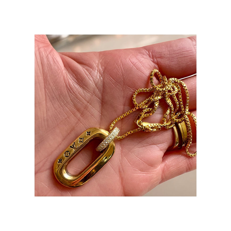 Repurposed Louis Vuitton LV Monogram Link Necklace