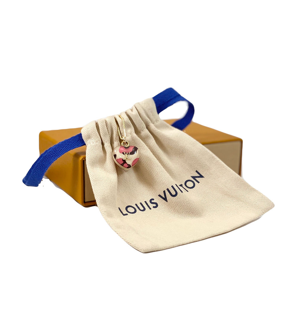 Thumbnail: Repurposed Louis Vuitton Pink Leopard Medium Heart Necklace