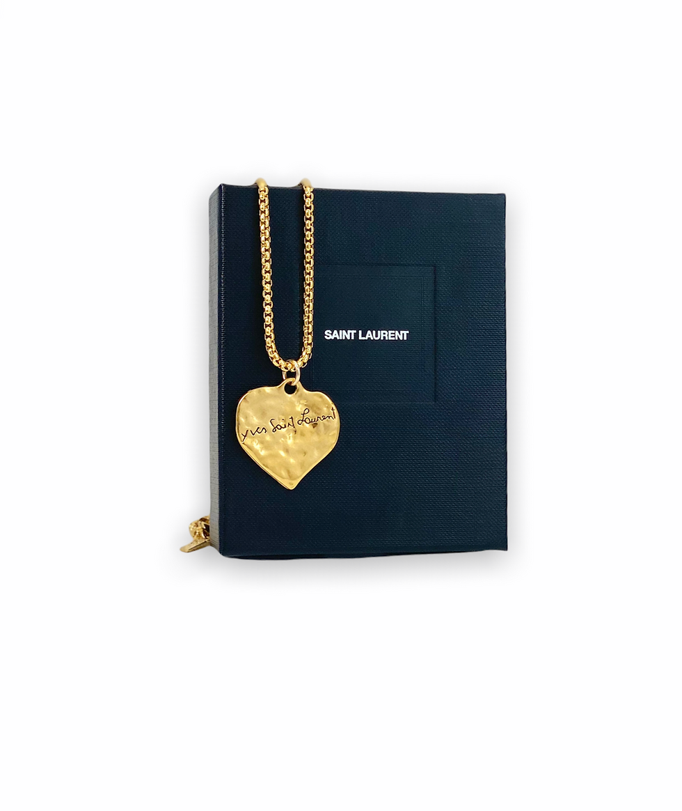 Thumbnail: Repurposed Vintage YSL Robert Goossens VERY RARE Love Hammered Heart Necklace