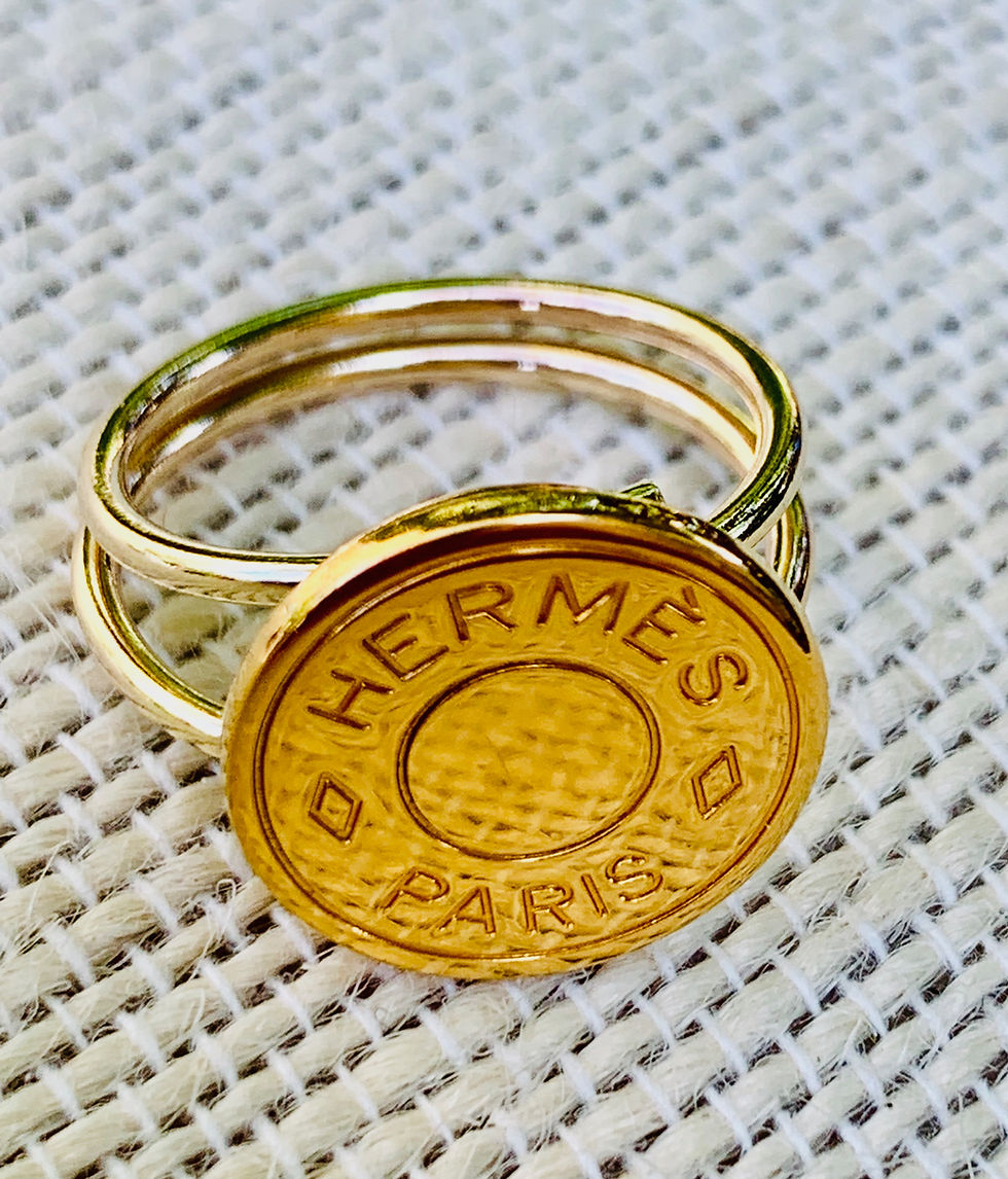 Thumbnail: Repurposed Vintage Hermès Gold Filled Double Adjustable Band Ring
