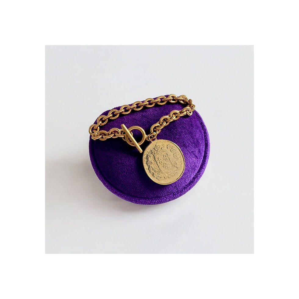 Thumbnail: Extra Large French Coin Antique Reproduction Bracelet