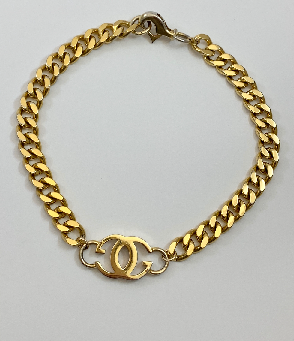 Thumbnail: Vintage Repurposed Gucci Gold GG Chunky Choker Necklace