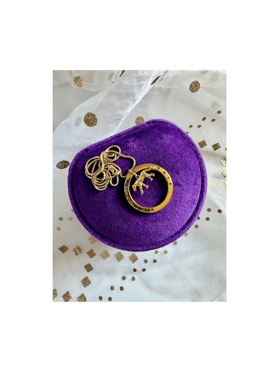 Thumbnail: Repurposed Louis Vuitton Medium Gold Ring & Leopard Charm Necklace