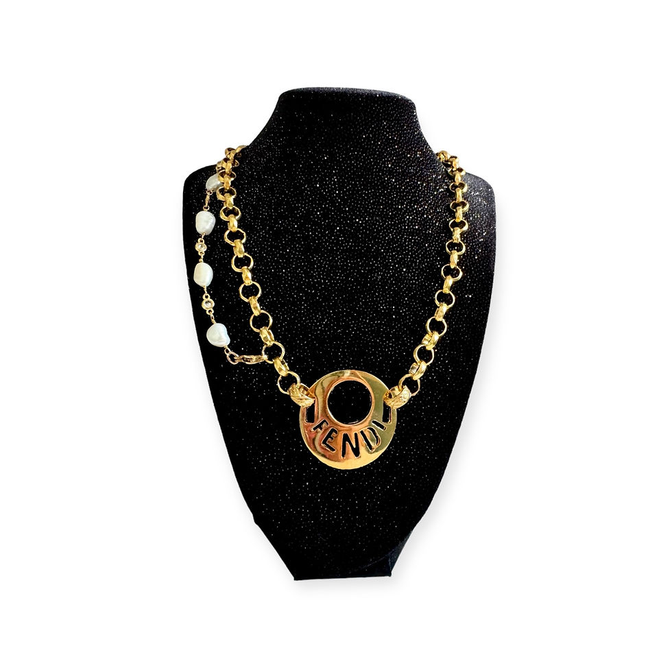 Thumbnail: Repurposed Vintage Fendi  & Mother of Pearl Necklace