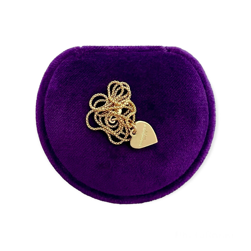 Thumbnail: Repurposed YSL Pink & Gold Heart Charm Necklace
