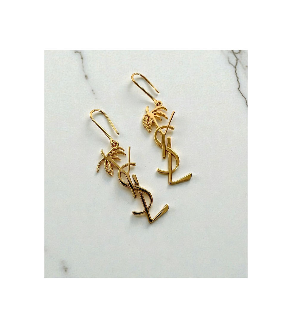 Thumbnail: Repurposed Very RARE YSL Gold Palm Tree Logo Necklace
