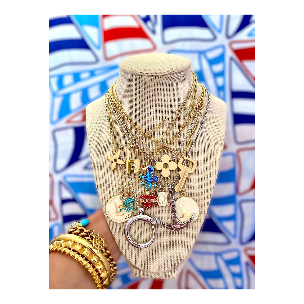 Thumbnail: Repurposed Dolce & Gabbana Crystal & Enamel Sacred Heart & Seahorse Necklace