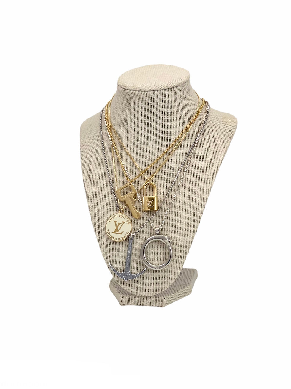 Thumbnail: Repurposed Louis Vuitton Large Rare Gold Key Charm Necklace