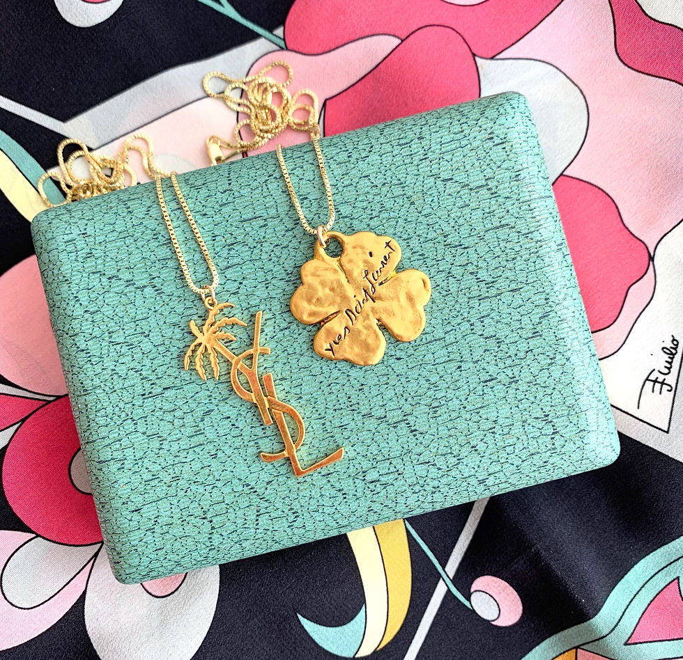Thumbnail: Repurposed Vintage YSL Robert Goossens VERY RARE 4 Leaf Clover Charm Necklace