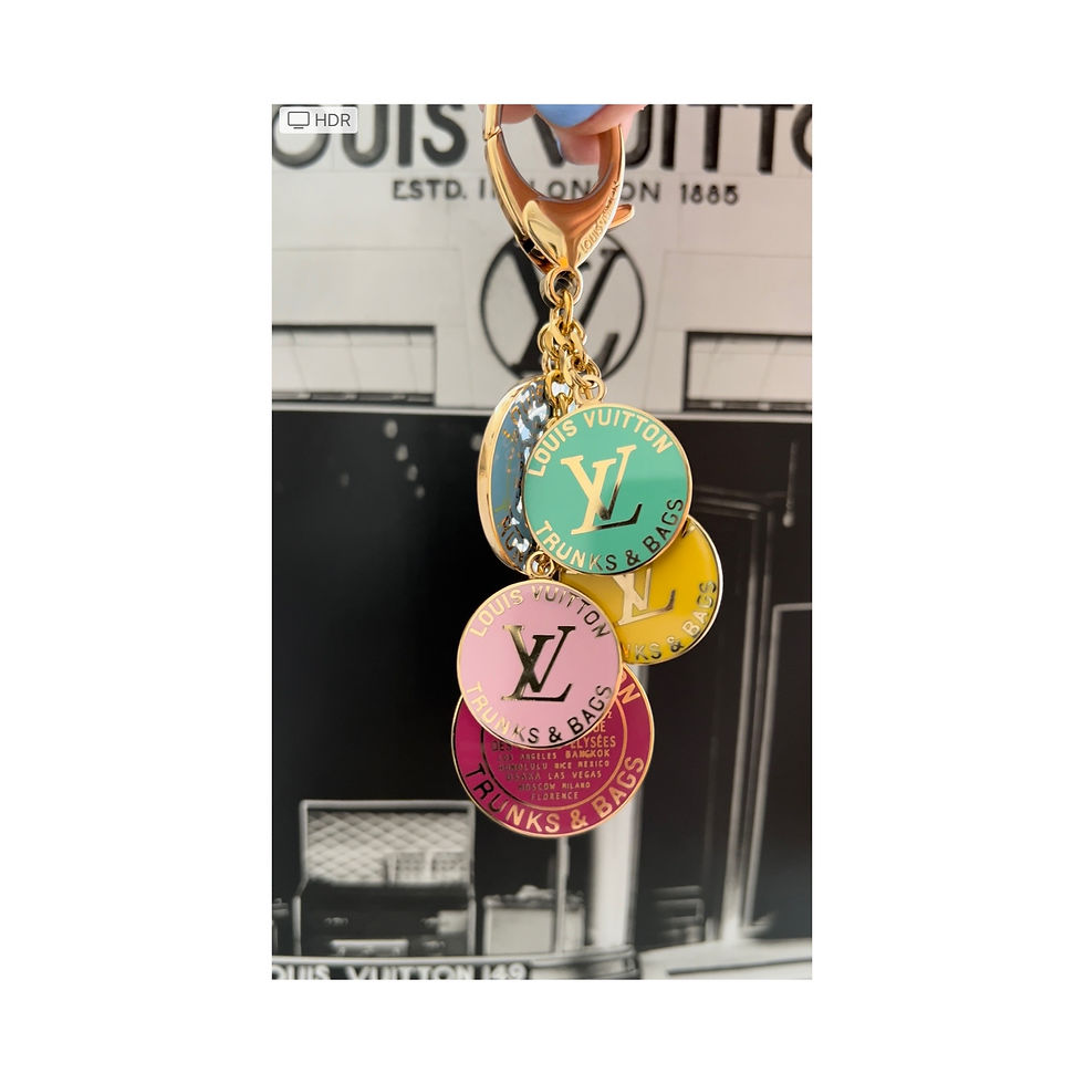 Thumbnail: Repurposed Louis Vuitton XL Pink Enameled Globe Charm Toggle Necklace