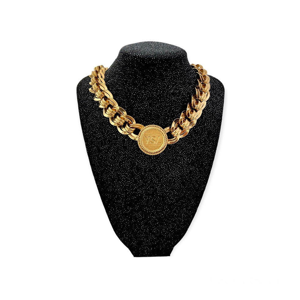 Thumbnail: Repurposed Vintage YSL Chunky Link Vintage Choker Necklace