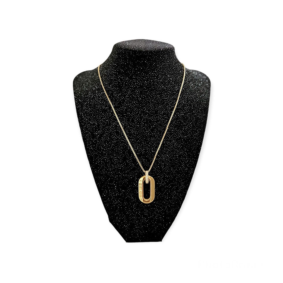 Thumbnail: Repurposed Louis Vuitton Large Gold LV Monogram Chunky Link Charm Necklace