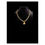 Thumbnail: Repurposed Burberry Gold Floating Heart Charm Chunky Chain Necklace