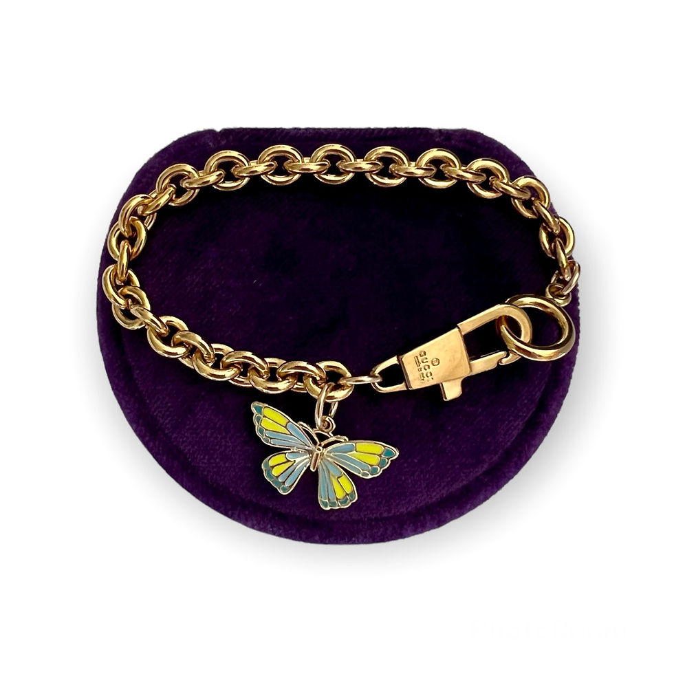 Thumbnail: Repurposed Gucci Small Gold Carabiner Clasp & Butterfly Bracelet