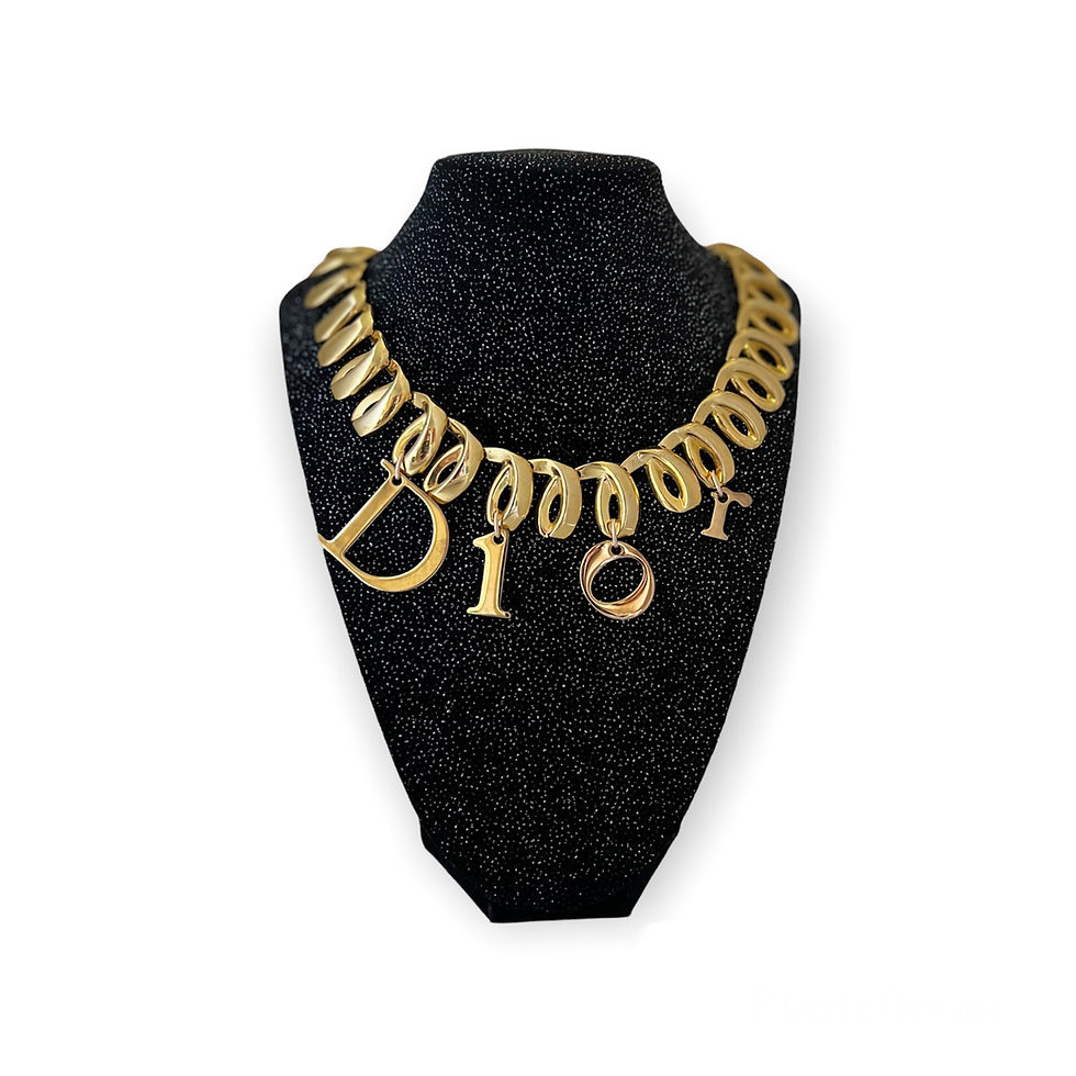 Thumbnail: Repurposed Floating Dior Charm Choker Necklace