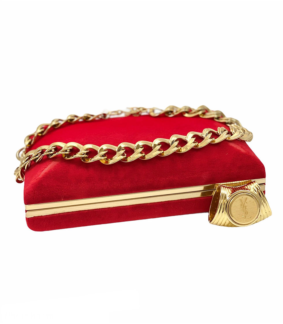 Thumbnail: Vintage Repurposed YSL Enhancer & Chunky Link Vintage Choker Necklace