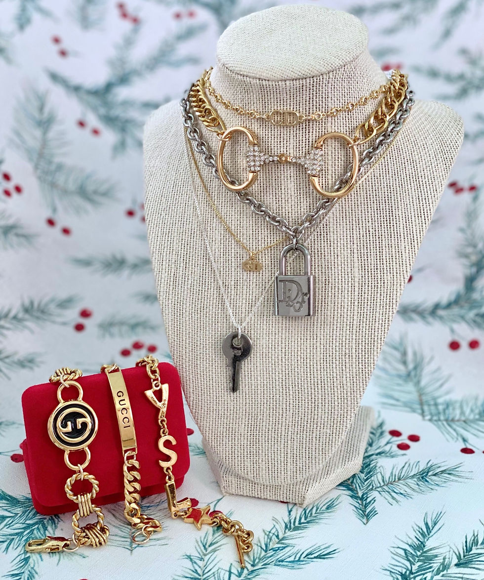 Thumbnail: Repurposed Vintage Silver Dior Lock Choker Necklace