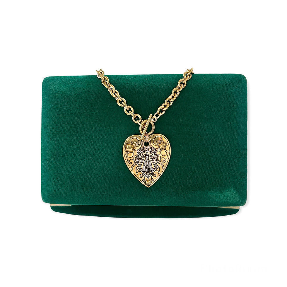 Thumbnail: Repurposed Vintage HUGE Gucci Knight Crest Hysteria Heart RARE Toggle Necklace