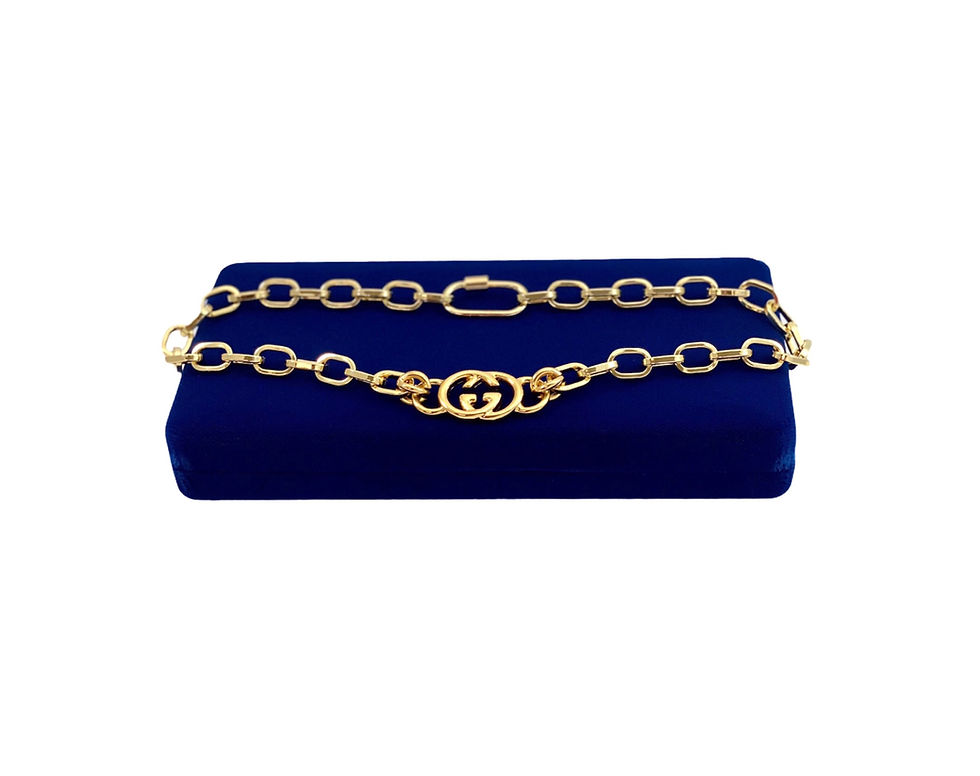 Thumbnail: Repurposed Vintage Gucci Gold GG Link Chunky Paperclip Choker Necklace