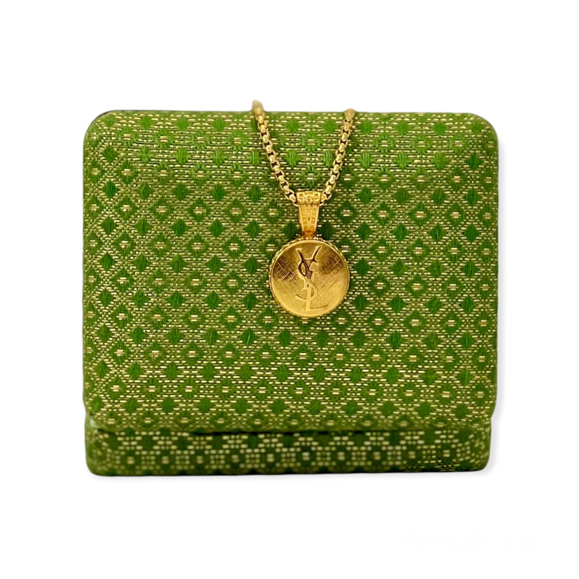 Vintage Repurposed YSL Small Gold Pendant Necklace