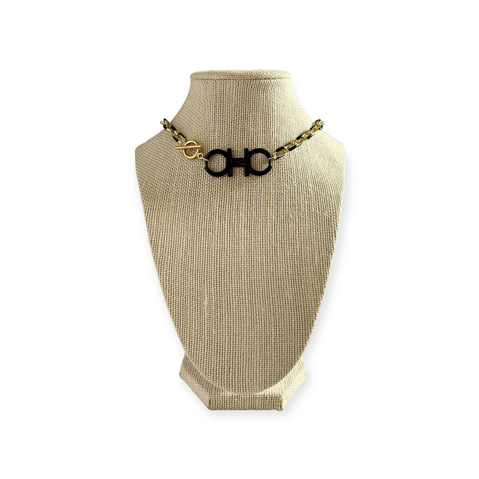 Thumbnail: Repurposed Salvatore Ferragamo Mixed Metals Gancini Necklace